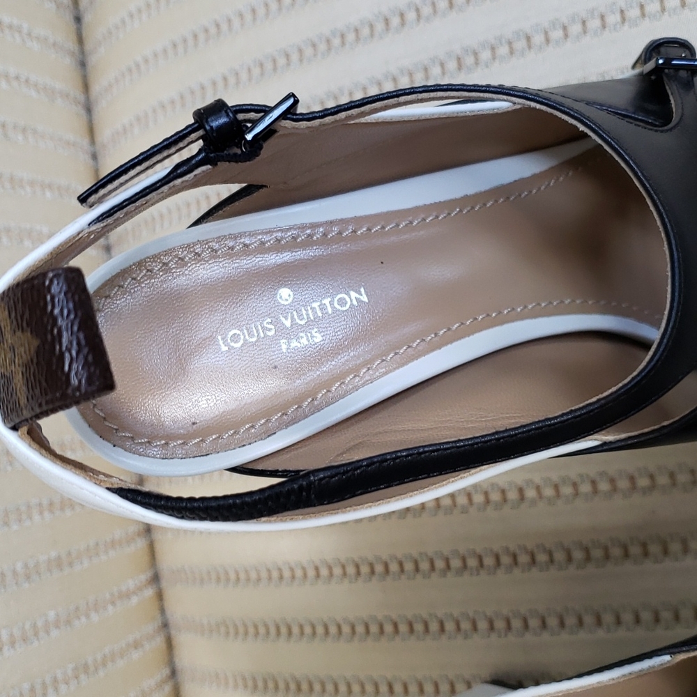 LOUIS VUITTON COLORBLOCK HEADLINE SLINGBACK PUMPS - Picture 10 of 14